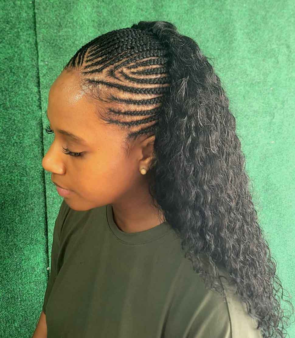 Cornrows in the Front & Sewing in the back